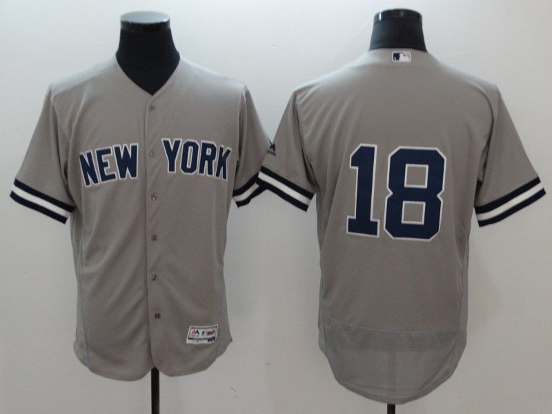 Men New York Yankees #18 Gregorius Grey Elite MLB Jerseys